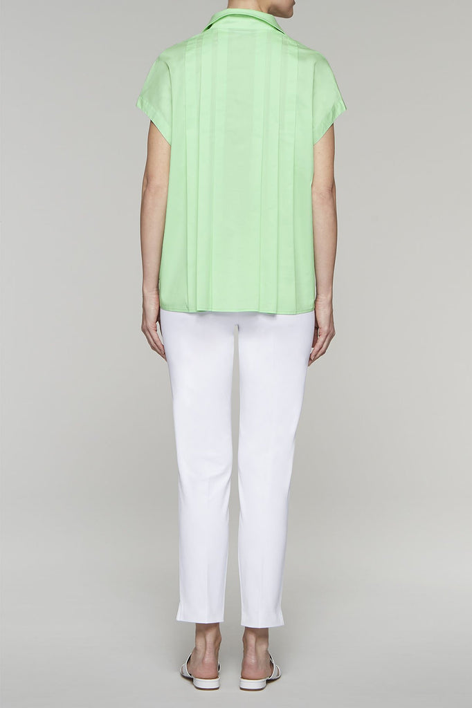 Pleated Back Button-Up Blouse Color Mint