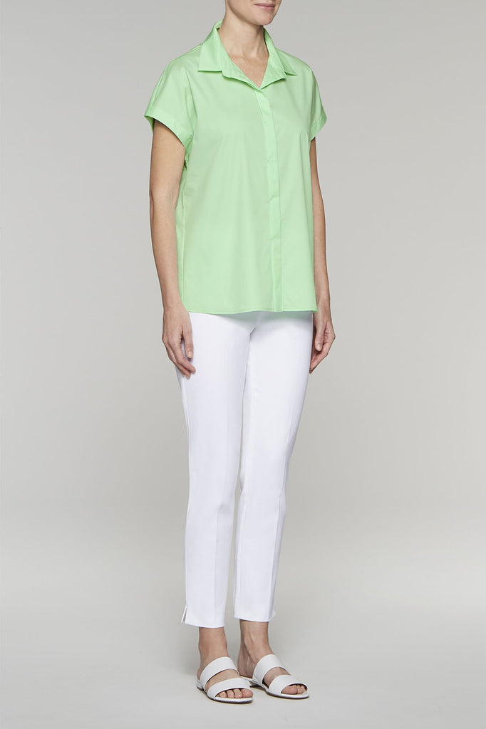 Pleated Back Button-Up Blouse Color Mint