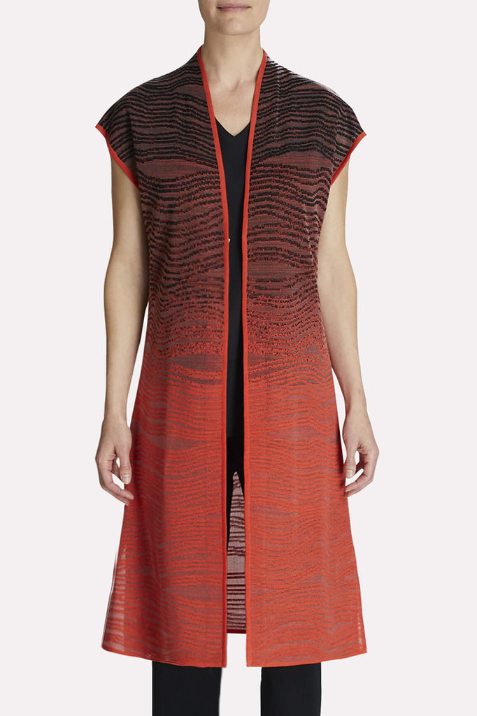 Ultrafine Sheer Ombre Jacket Color Flame/Black