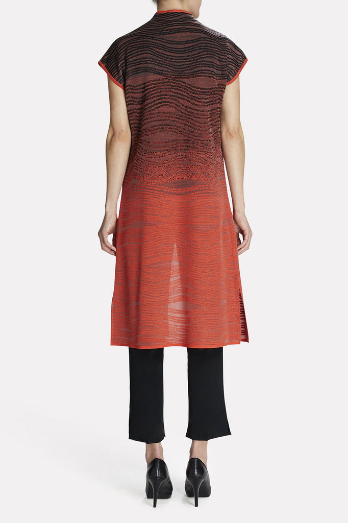 Ultrafine Sheer Ombre Jacket Color Flame/Black