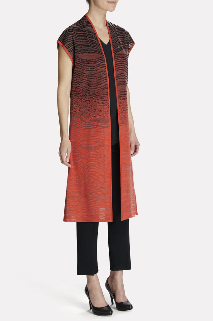 Ultrafine Sheer Ombre Jacket Color Flame/Black