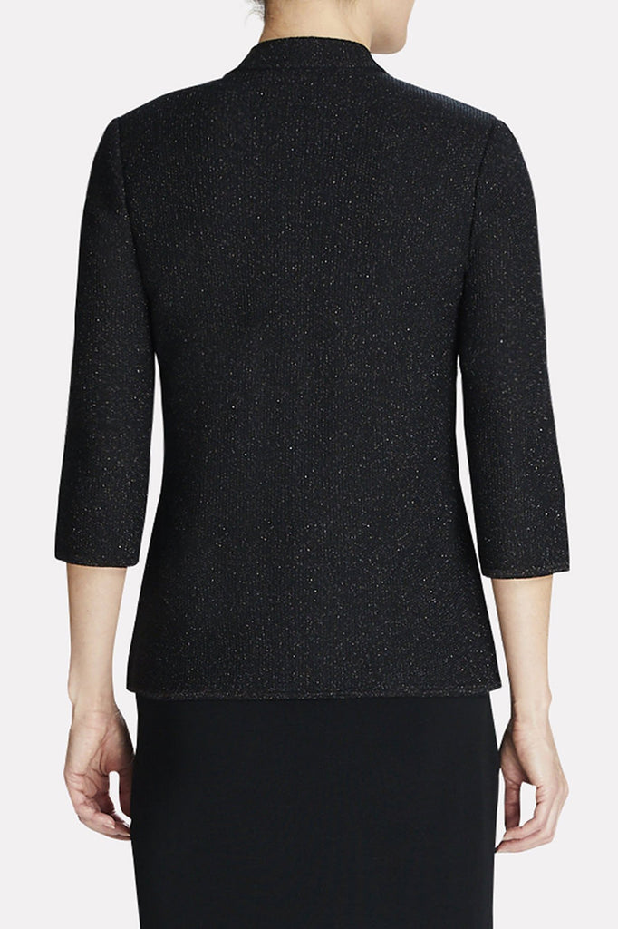 Silver Shimmer Knit Jacket Color Black/Silver