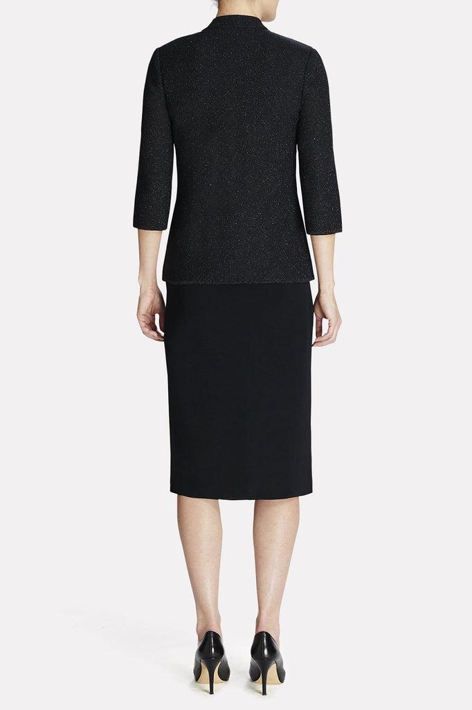Silver Shimmer Knit Jacket Color Black/Silver