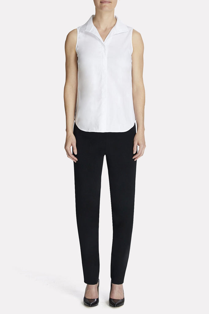 Sleeveless Tailored Blouse Color White