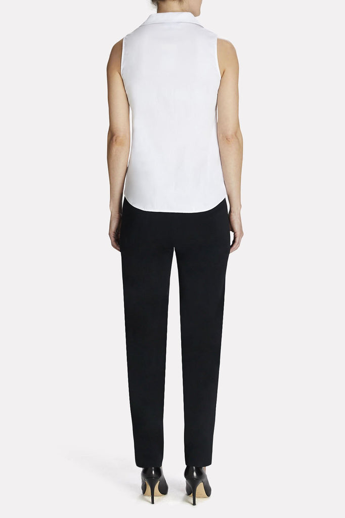 Sleeveless Tailored Blouse Color White