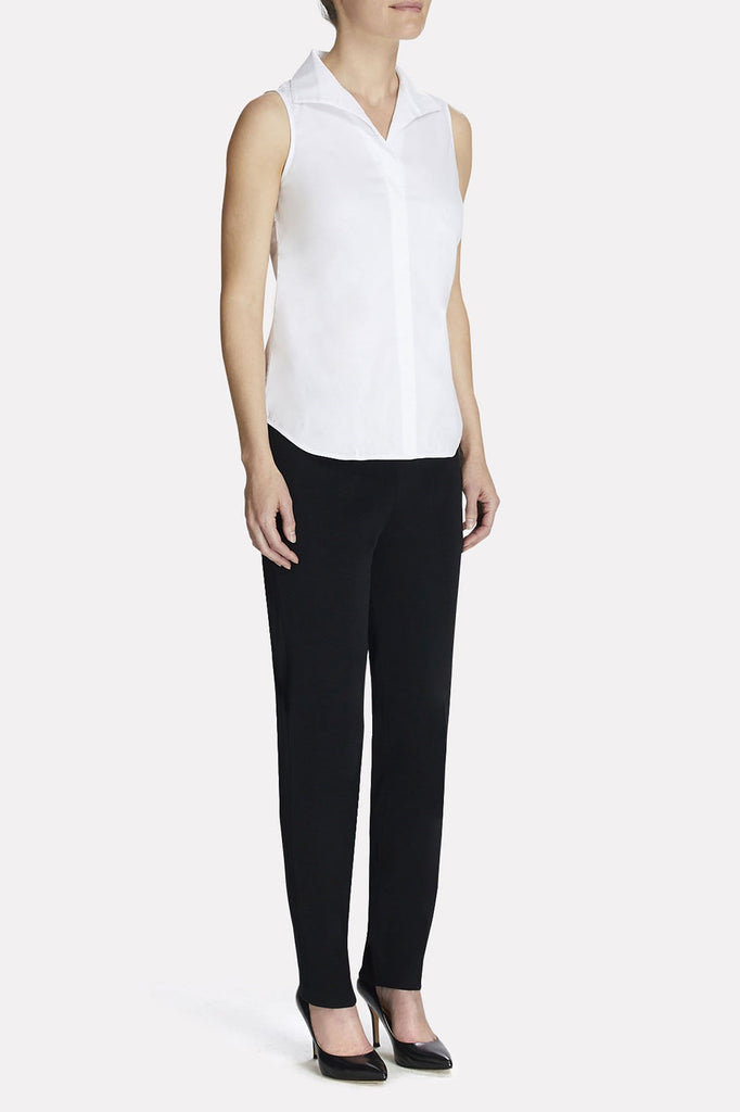 Sleeveless Tailored Blouse Color White