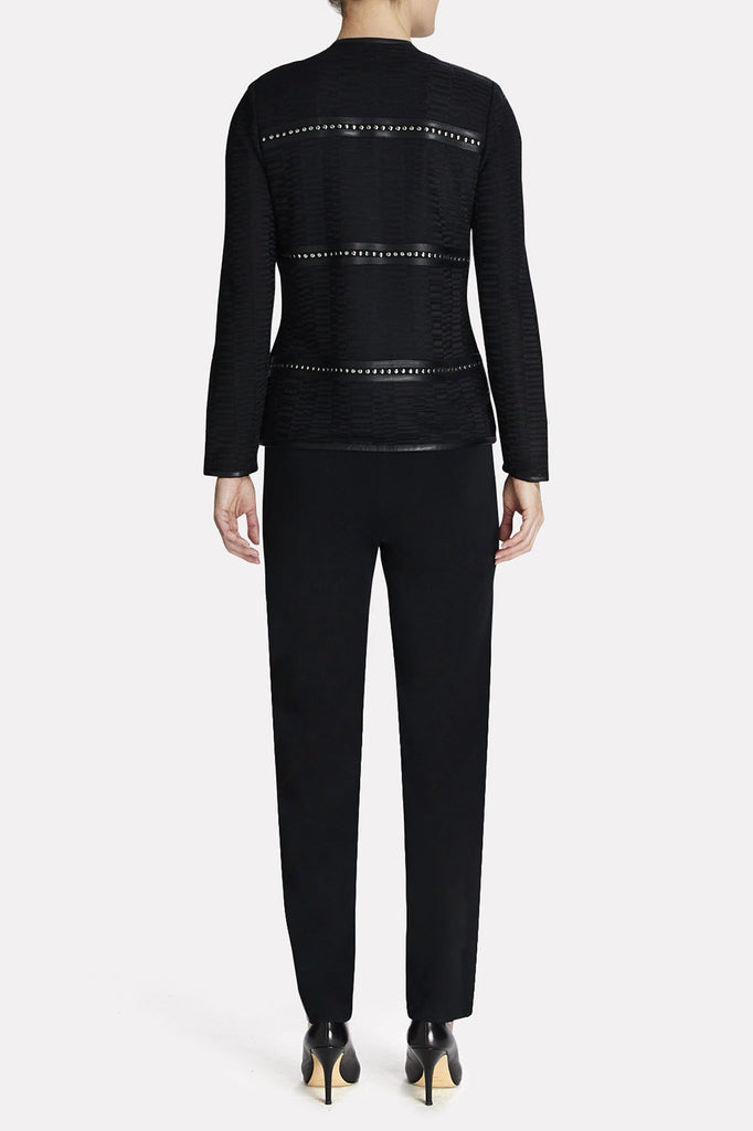 Studded Leather Framed Jacket Color Black