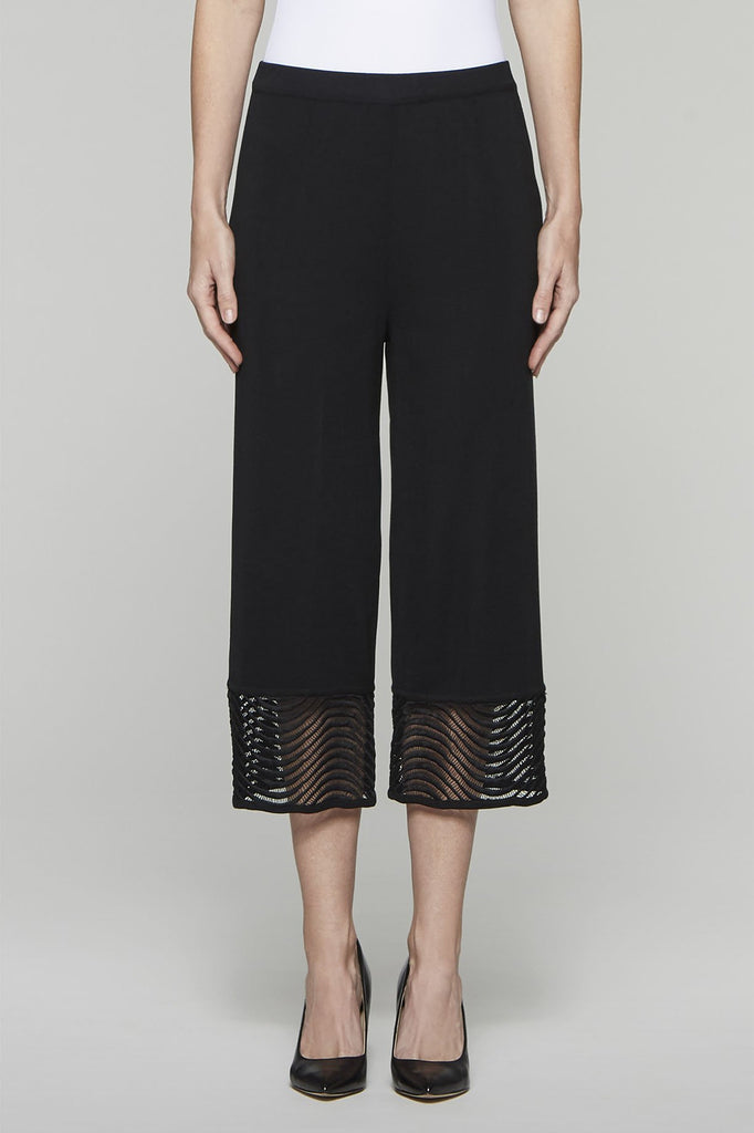 Wave Stitch Hem Pants Color Black
