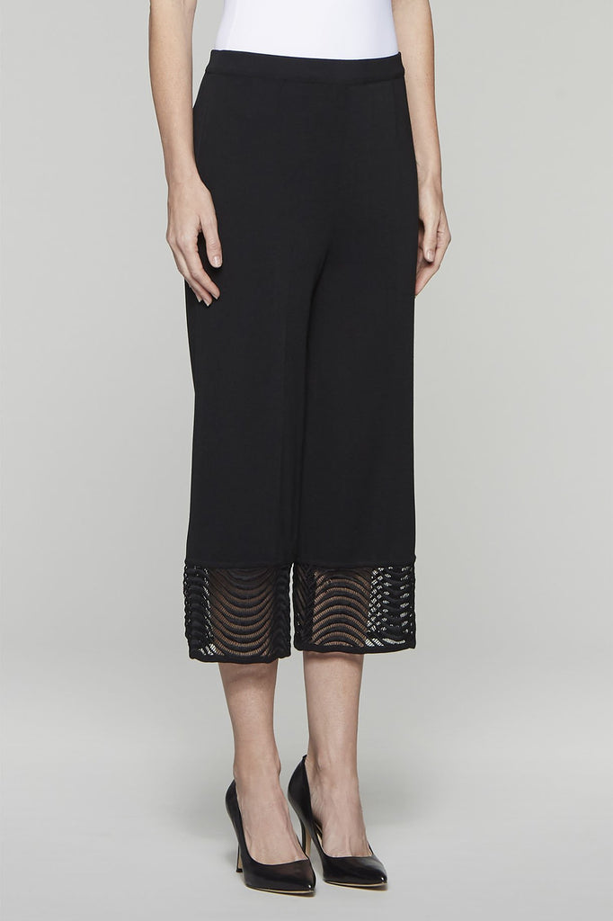 Wave Stitch Hem Pants Color Black