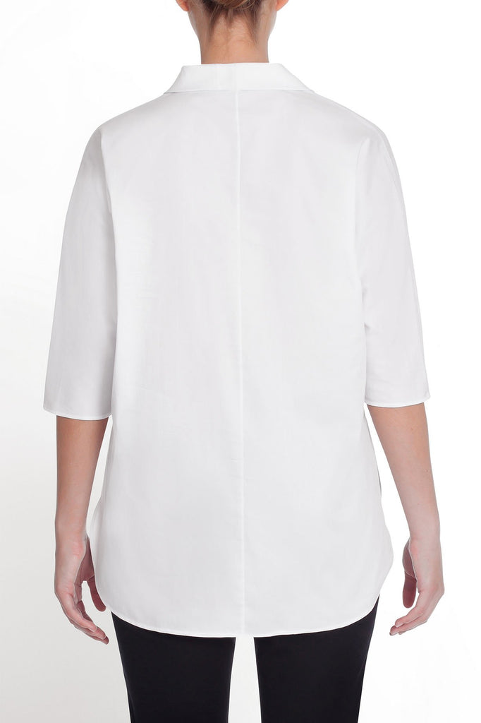 Relaxed V-Neck Woven Tunic Color White