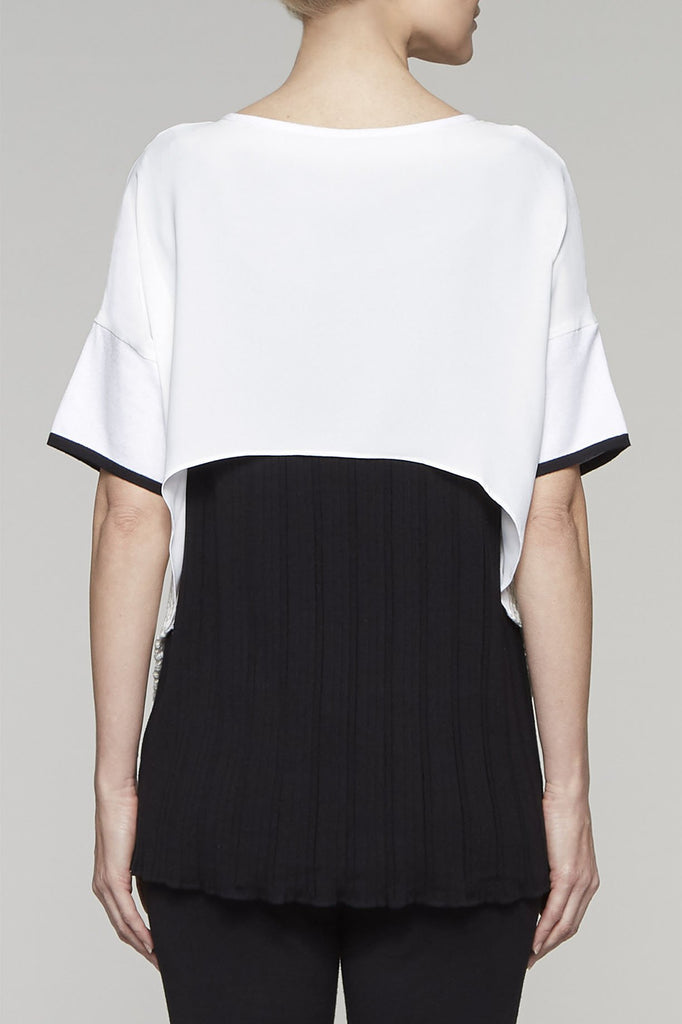 Lace Knit Layered Tunic Color White/Black