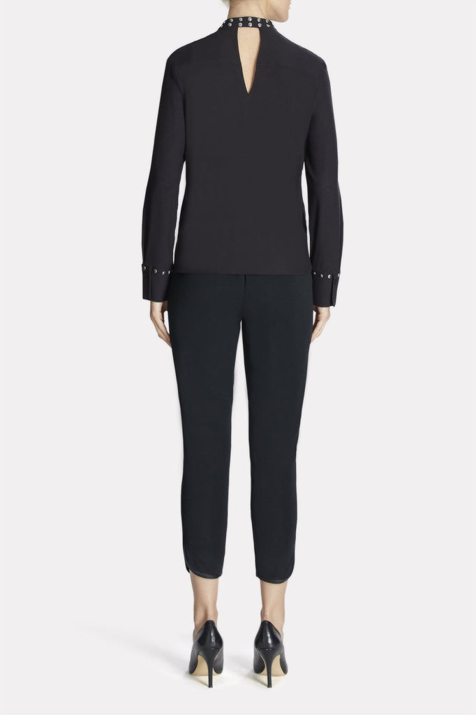 Studded-Trim Shirt Color Black