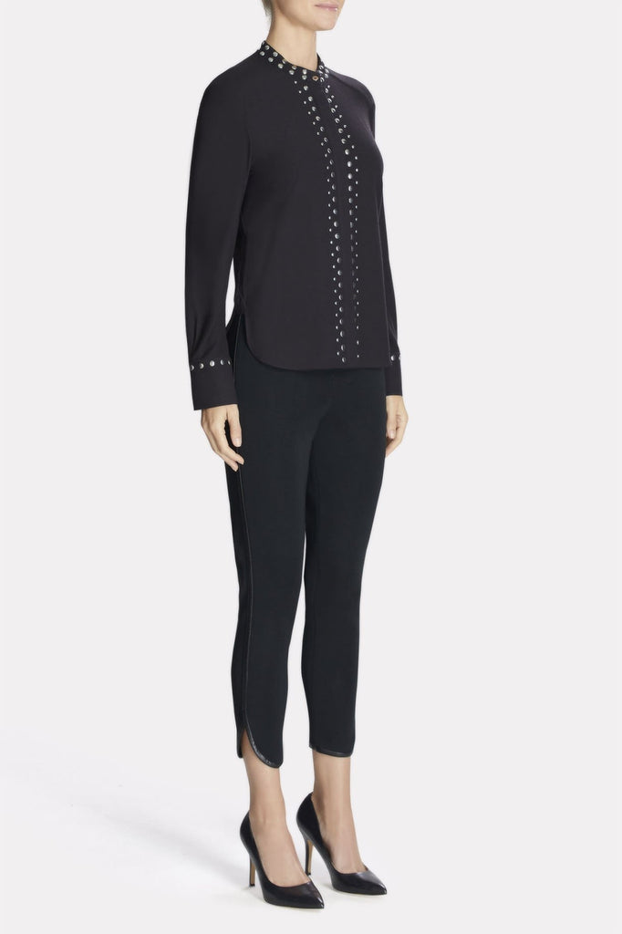 Studded-Trim Shirt Color Black