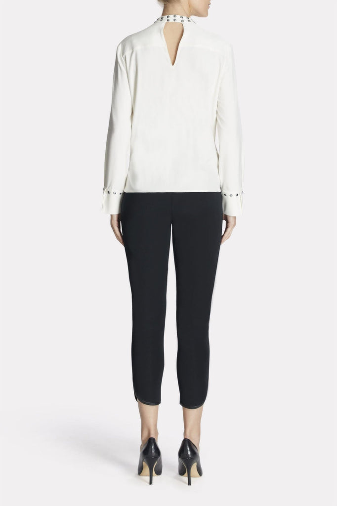 Studded-Trim Shirt Color White