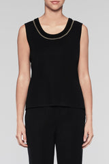 Coffee Scoop Neck Tank Color Black/Cedar