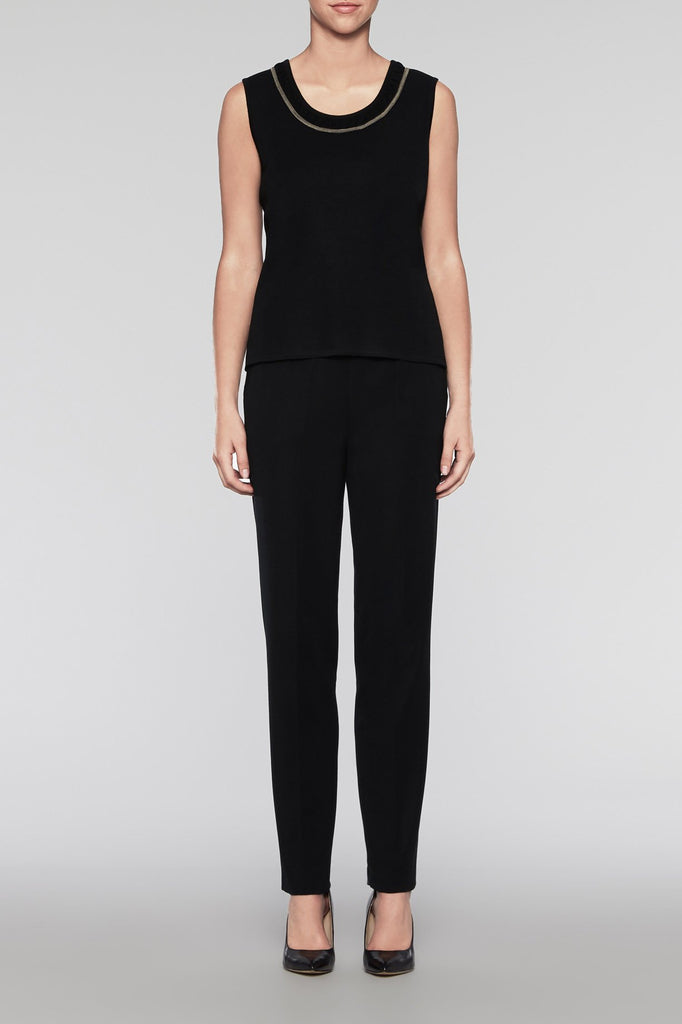 Coffee Scoop Neck Tank Color Black/Cedar