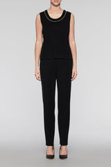 Coffee Scoop Neck Tank Color Black/Cedar