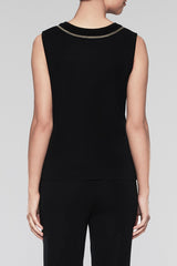 Coffee Scoop Neck Tank Color Black/Cedar