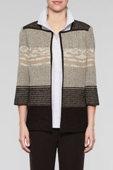 Textured Square Neck Jacket Color Cedar/Coffee/Woodchip