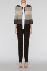 Textured Square Neck Jacket Color Cedar/Coffee/Woodchip