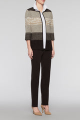 Textured Square Neck Jacket Color Cedar/Coffee/Woodchip