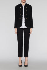 Ruffle Trim Military Jacket Color Black