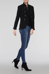 Ruffle Trim Military Jacket Color Black