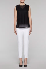 Sheer Layered Tank Color Black