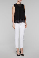 Sheer Layered Tank Color Black