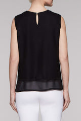 Sheer Layered Tank Color Black