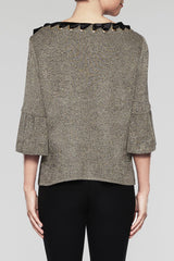 Ribbon Weave Tunic Color Black/Cedar