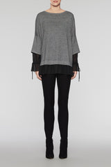 Tiered-Sleeve Tunic Color Black/Woodchip