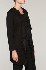 Fringe Suede Cardigan Color Black