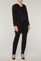 Fringe Suede Cardigan Color Black