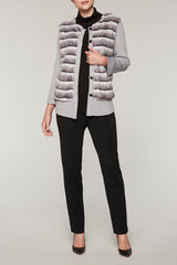 Furry Rib Knit Jacket Color Stonecliff