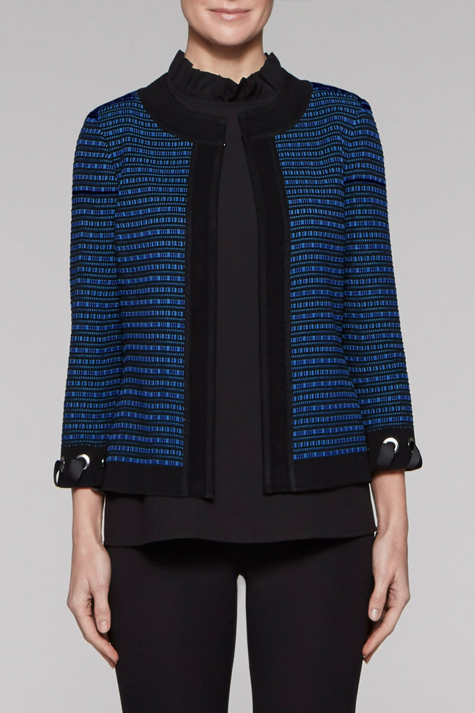 Ribbon Laced Jacket Color Blue Creek/Black