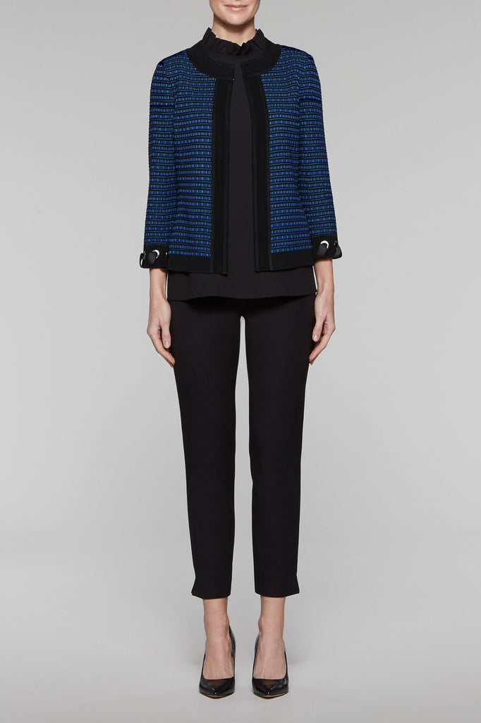 Ribbon Laced Jacket Color Blue Creek/Black
