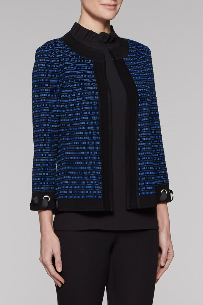 Ribbon Laced Jacket Color Blue Creek/Black