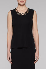 Loop Trim Scoop Neck Tank Color Black