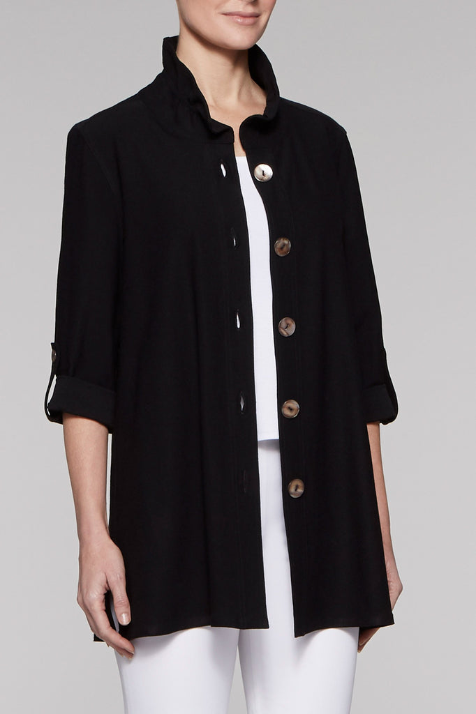 Mother-of-Pearl Button Jacket Color Black