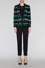 Heritage Print Cardigan Color Black/Ivory/Pine