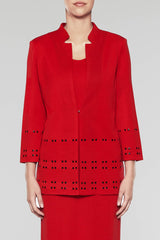 Pixel Studded Jacket Color Bushberry Red