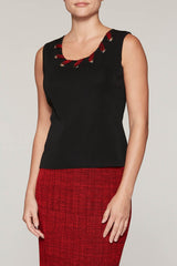 Grommet Laced Tank Color Black/Bushberry Red