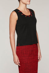 Grommet Laced Tank Color Black/Bushberry Red