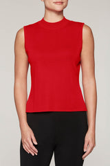Bushberry Mock Neck Tank Color Bushberry Red