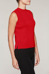Bushberry Mock Neck Tank Color Bushberry Red
