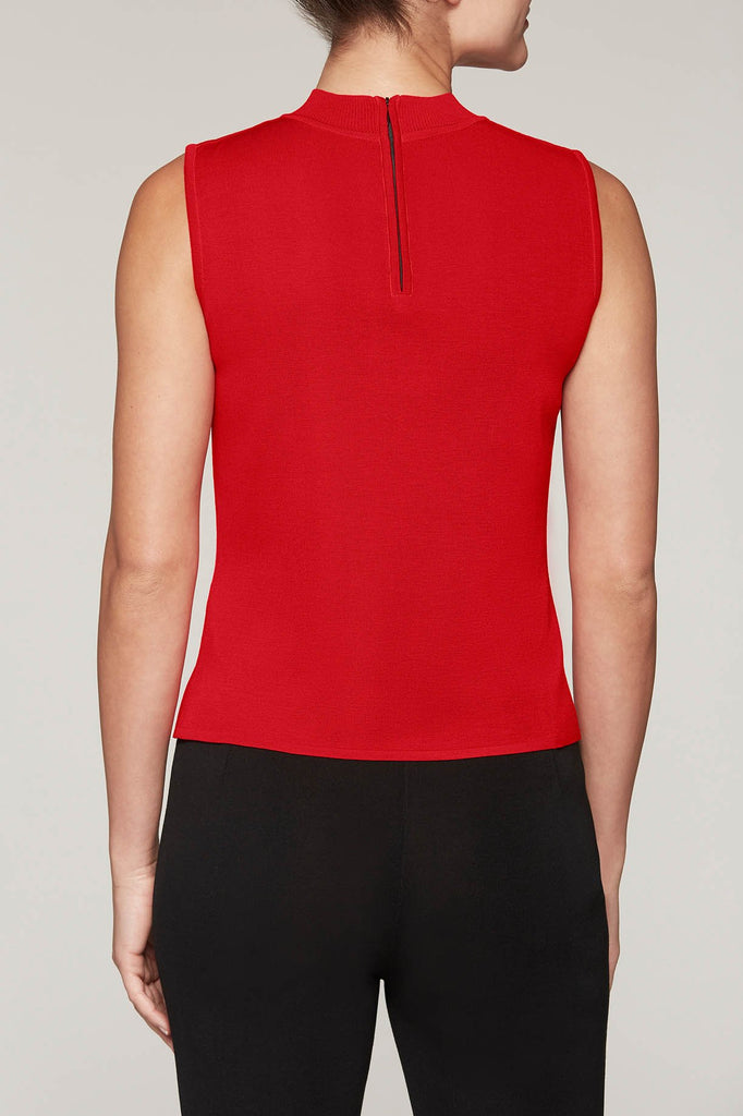 Bushberry Mock Neck Tank Color Bushberry Red