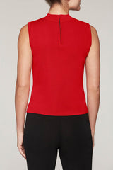 Bushberry Mock Neck Tank Color Bushberry Red