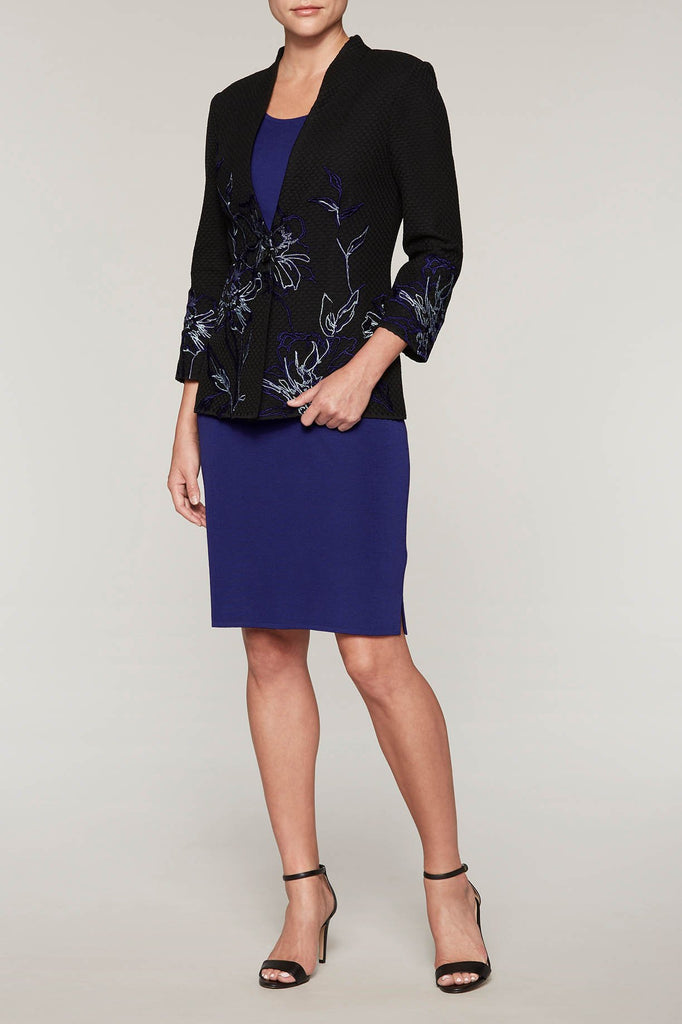 Oceania Floral Blazer Color Black/Deep Pond Blue/Shrub