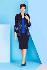 Oceania Floral Blazer Color Black/Deep Pond Blue/Shrub